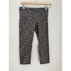 Lululemon Wunder Under Capri Womens 6 Black Space Dye Mid Rise Pull On Pants